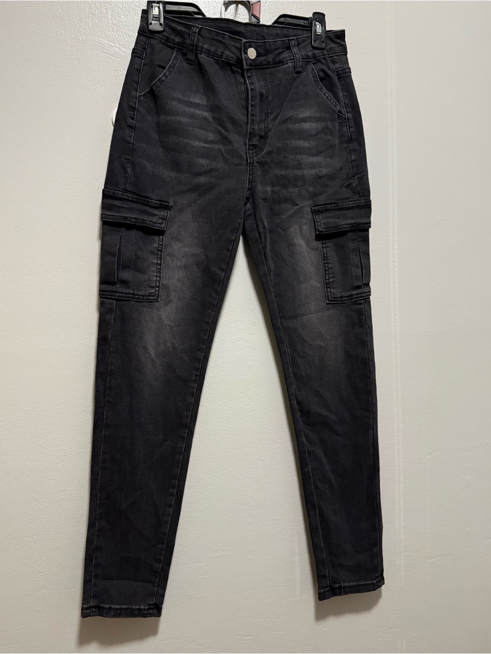 Women’s Black Cargo Skinny Jeans - Modern High-Rise size M
